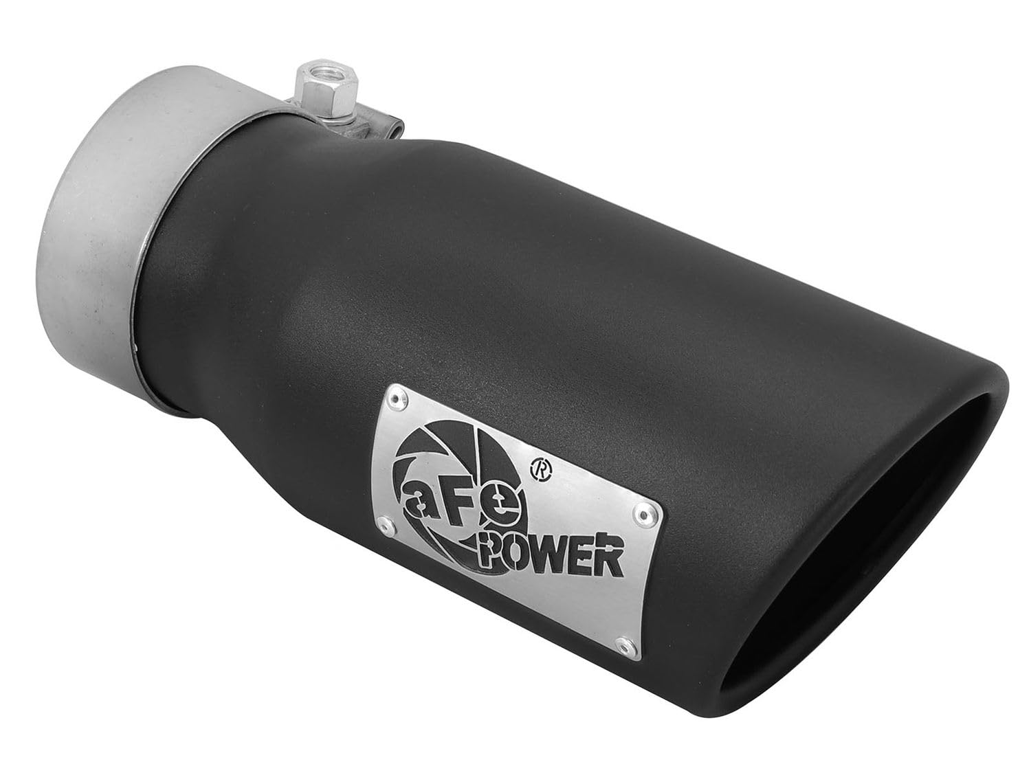 aFe MACHForce XP 4in Outlet x 3in Inlet x 9in Length Clamp-On Black Tip