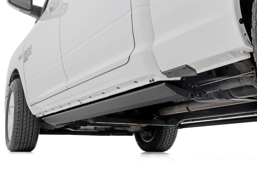 Rough Country Power Running Boards with LED Step Lights for 1500 Ram, Quad Cab (2009-2018) - Dual Motor Electric Powerstep Board & Retractable Truck Steps