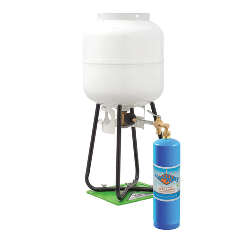 Flame King 1LB Empty Propane Welding Cylinder Tank Kit and CGA600 Connection, Reusable, Safe & Legal Refill Option, DOT Compliant, 14.1 oz, Blue