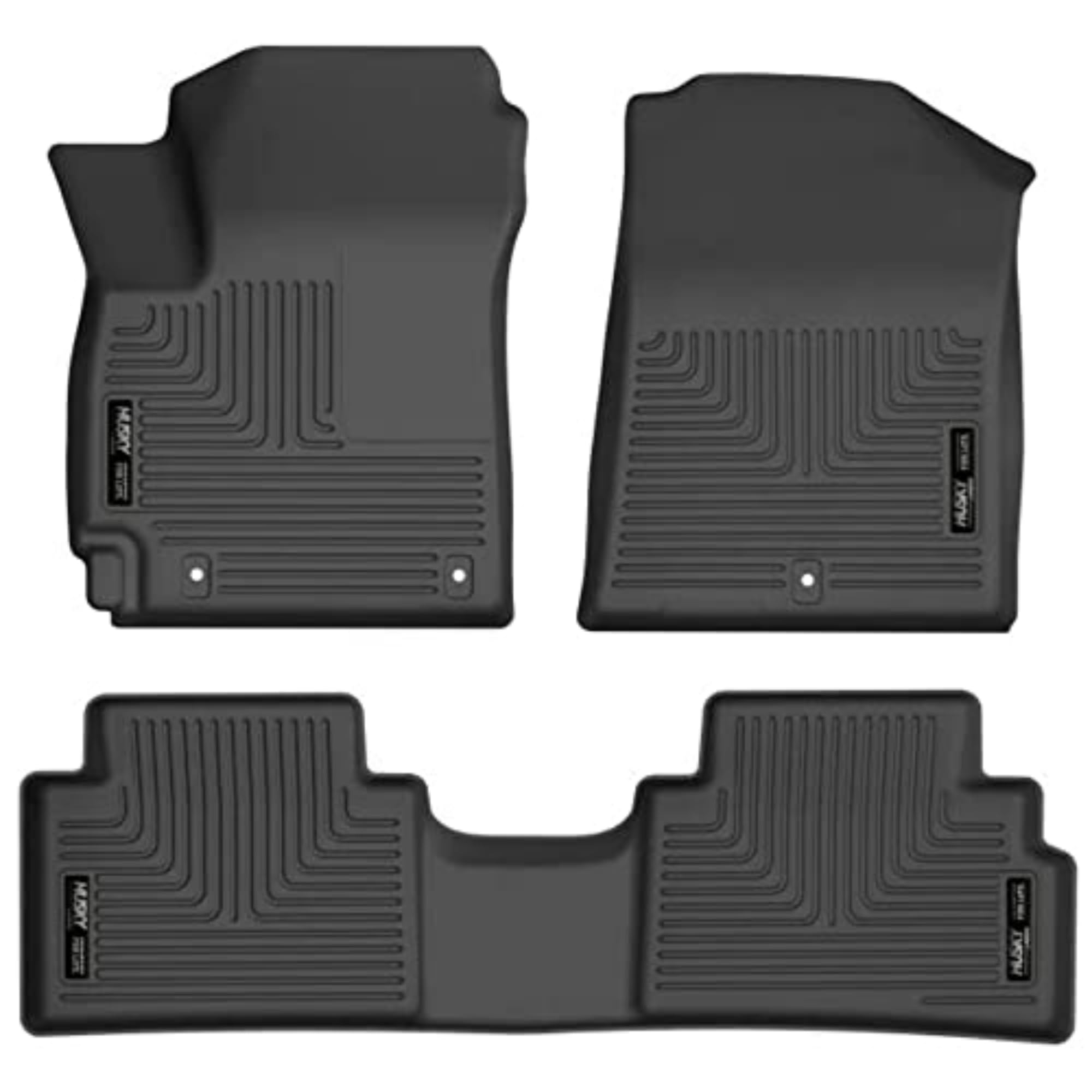 Weatherbeater Husky Liners Floor Mats | Fits 2020-2025 Kia Soul | Front & 2nd Row, 3-pc Black - 95761