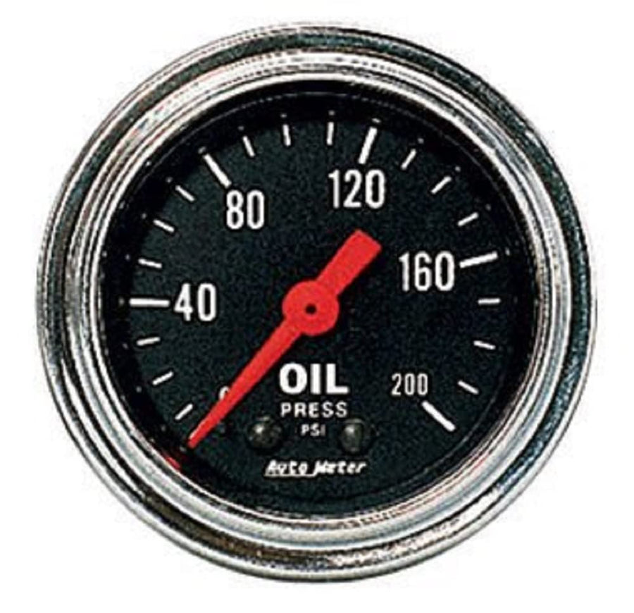 Mechanical Oil Pressure Gauge Auto Meter 2422 Traditional Chrome