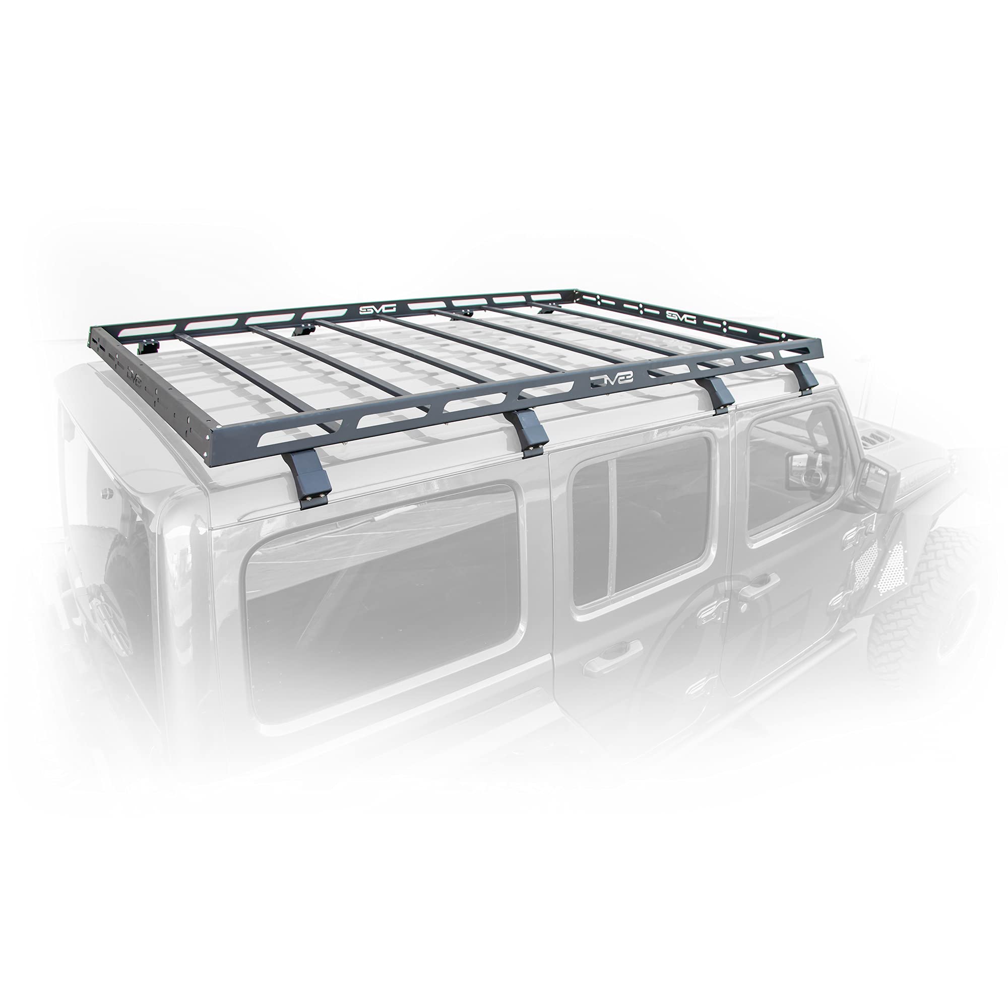 Roof Rack DV8 Offroad for 2018-2025 Jeep Wrangler JL 4 Door | Hard Top | Bolt-On Installation | Multiple Tie Down Points | 200lbs Capacity | Made from 1/8” Thick Steel