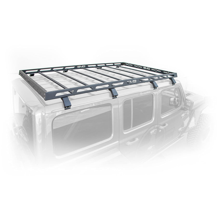 Roof Rack DV8 Offroad for 2018-2025 Jeep Wrangler JL 4 Door | Hard Top | Bolt-On Installation | Multiple Tie Down Points | 200lbs Capacity | Made from 1/8” Thick Steel