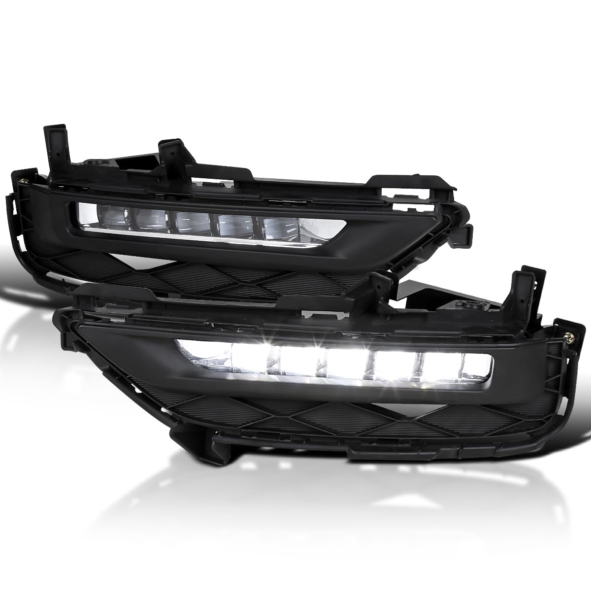 LED Fog Lights SPEC-D TUNING + Built-In LED Bulbs + Switch Compatible with 2016-2017 Honda Accord 2Dr Coupe L+R Pair Assembly