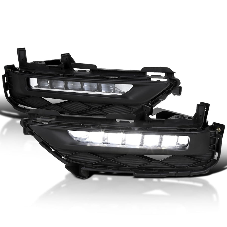 LED Fog Lights SPEC-D TUNING + Built-In LED Bulbs + Switch Compatible with 2016-2017 Honda Accord 2Dr Coupe L+R Pair Assembly