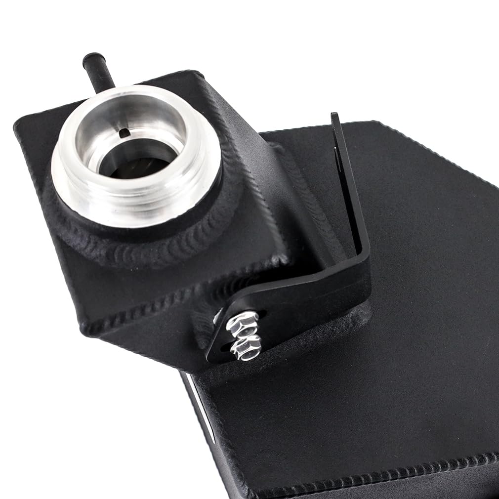 Mishimoto Degas Tank Aluminum, Compatible with Ram 6.7L Cummins 2013-2018, Micro-Wrinkle Black