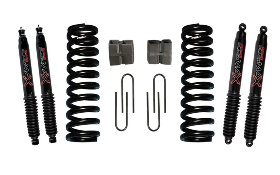 Skyjacker Suspension Lift Kit 174EBK-B w/Shock Black MAX Shocks 5 in. Lift Incl. Front Coil Springs Rear U Bolt Kit Rear Block