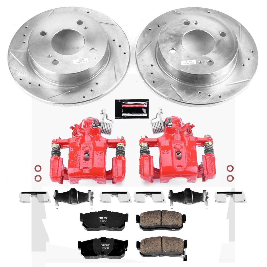 Power Stop Z23 Evolution Sport Brake Upgrade Kit KC740 with Powder Coated Calipers For INFINITI G20 1999-2001, Nissan Sentra 2000-2001 [Model Specific]