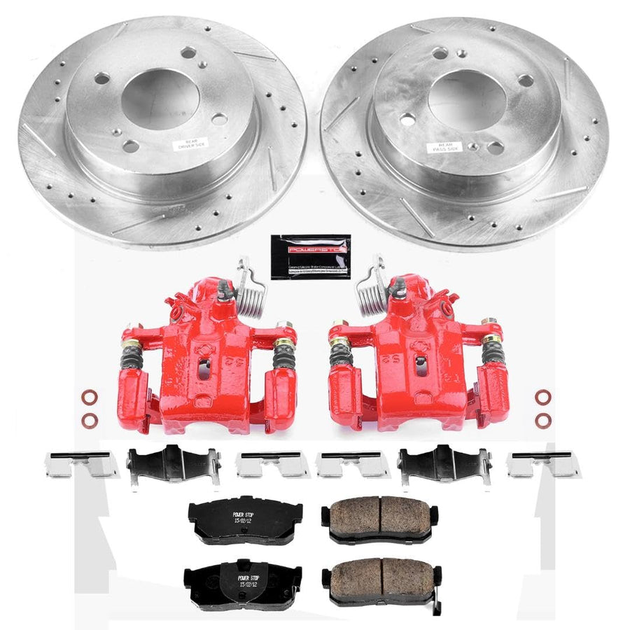 Power Stop Z23 Evolution Sport Brake Upgrade Kit KC740 with Powder Coated Calipers For INFINITI G20 1999-2001, Nissan Sentra 2000-2001 [Model Specific]