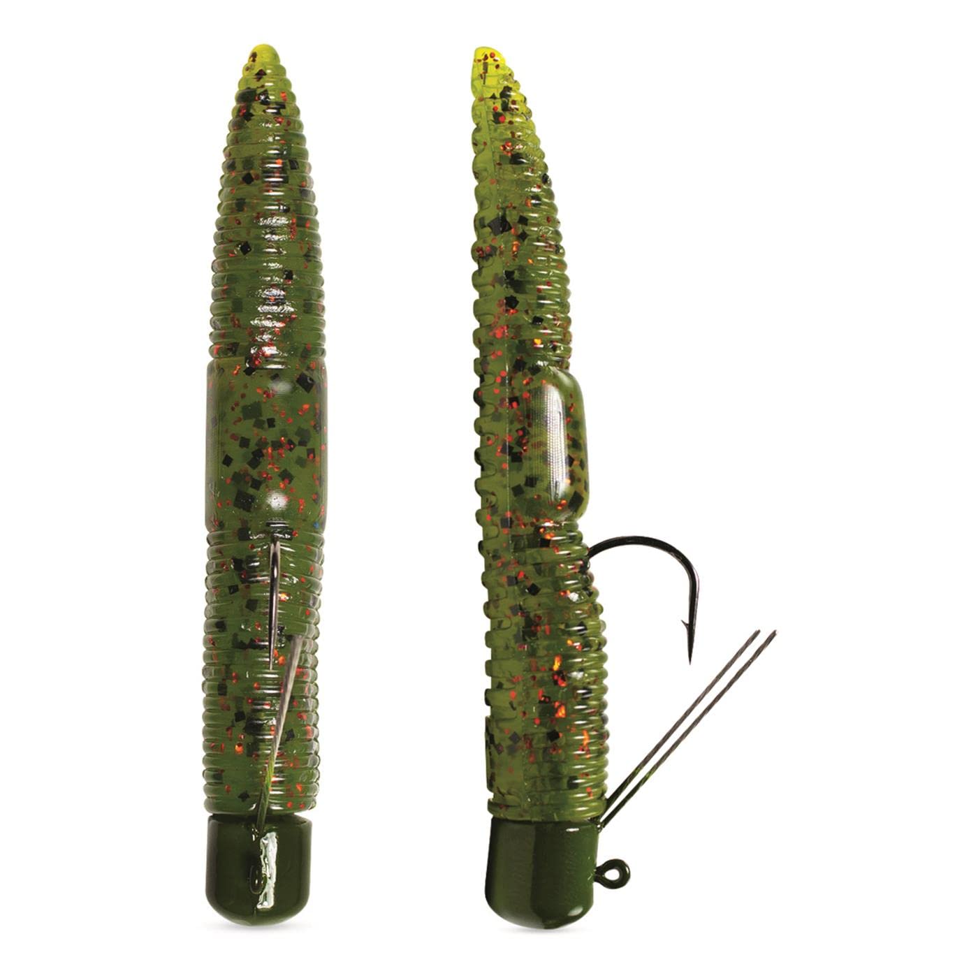 Finesse Worm Pre-Rigged Lunkerhunt Soft Bait | Fishing Lure for Bass Fishing | Freshwater Gamefish and panfish Sinking Fishing Lure, Weedless Hooks