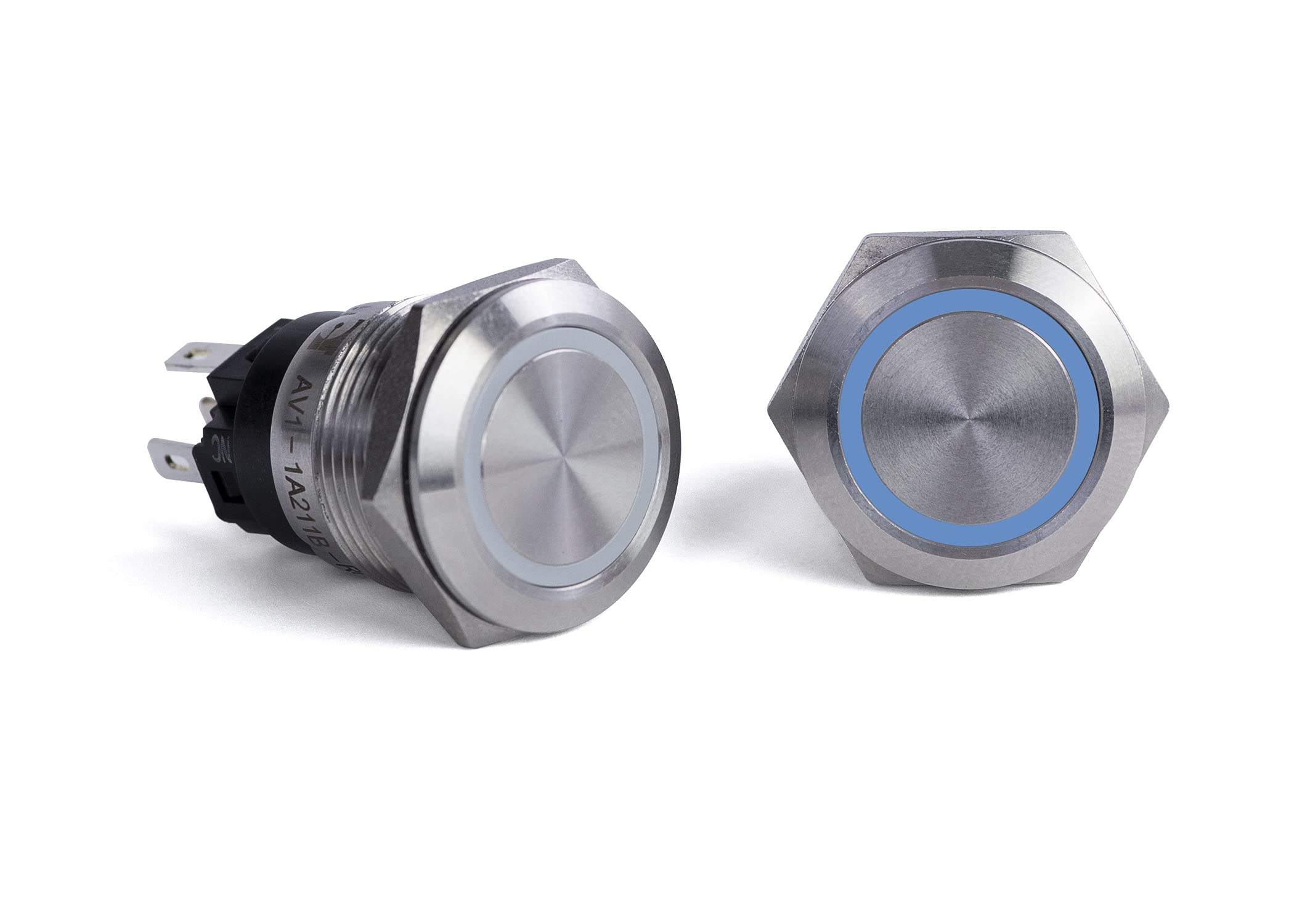 Push Button Switch, Sierra AV10040B, Blue Halo