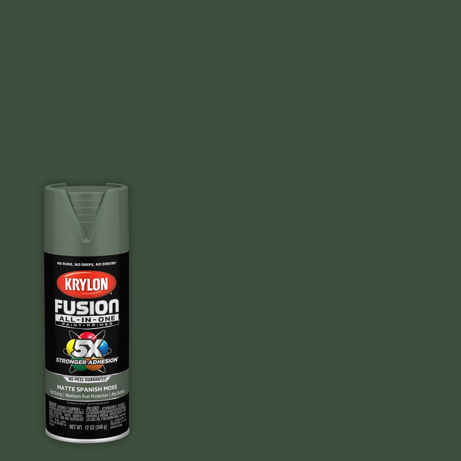 Krylon All-In-One Adhesive Spray Paint for Indoor/Outdoor Use, 12 oz, Spanish Moss