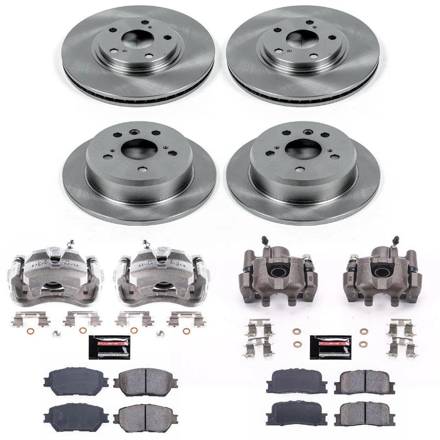 Power Stop KCOE1145 Replacement Autospecialty Brake Kit- Brake Rotors, Ceramic Brake Pads & Calipers For Toyota Camry 2002-2004 [Model Specific]