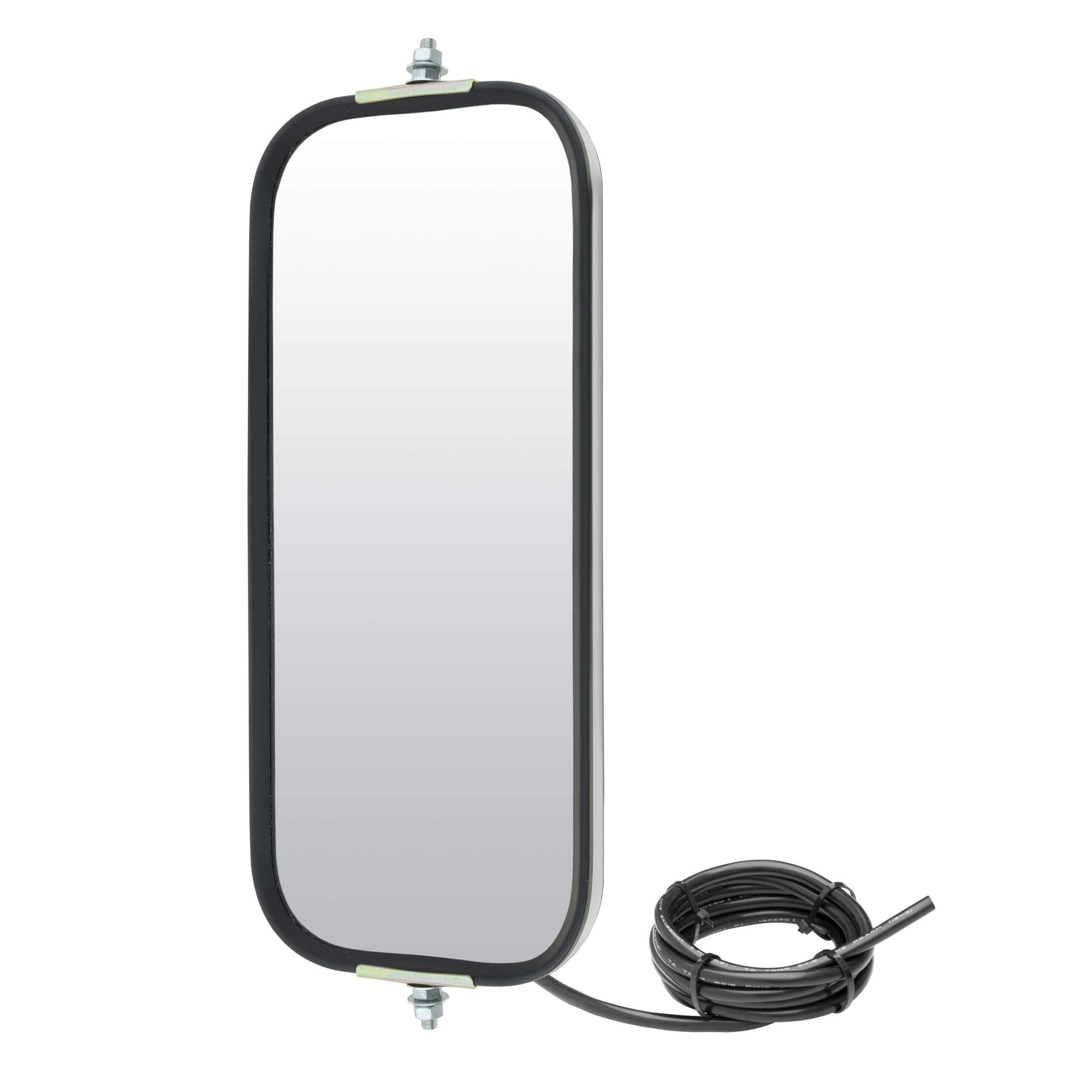 610231 Retrac 7 x 16-Inch Stainless Steel Rib-Back Heated Semi Truck West Coast Mirror Head, Universal Driver or Passenger Side