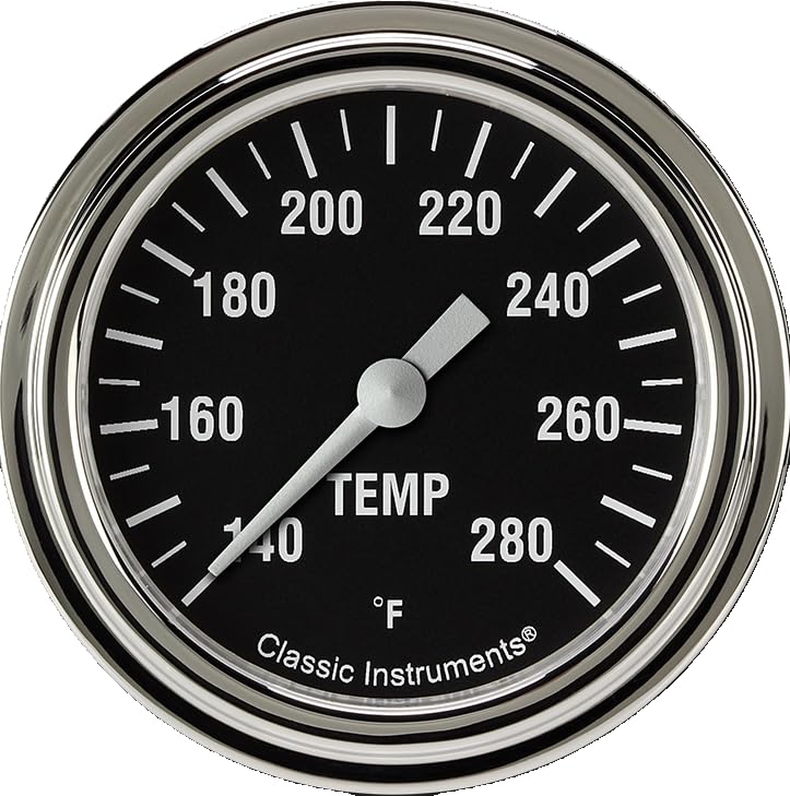Hot Rod Classic Instruments HR326SLF-12 2 5/8 in Water Temperature Gauge 12mm