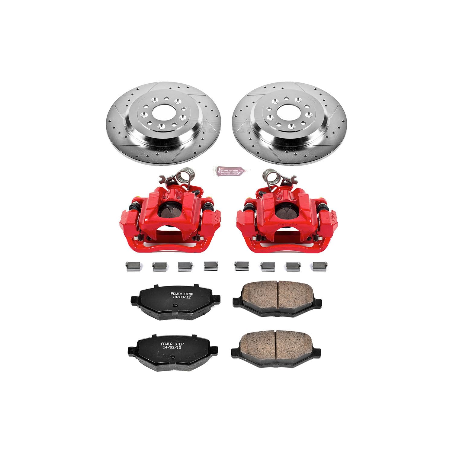 Power Stop Z23 KC5411 Evolution Sport 1-Click Brake Kit with Powder Coated Calipers (Brake Pads, Drilled/Slotted Rotors) For Dodge Ram 2500, Dodge Ram 3500, Ram, Ram 2500, Ram 3500 [Model Specific]