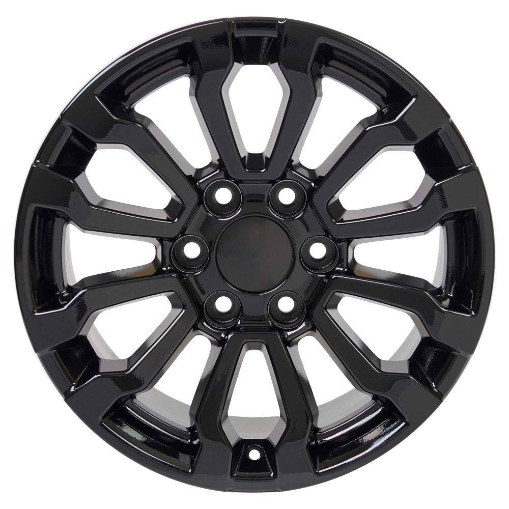 18 Inch OE Wheels CV35 Rim Fits Sierra 1500 AT4 Style 6x139.7 18x8.5 Gloss Black - Hollander 5909 (1)
