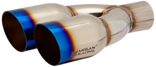 Megan Racing MR-UT-TBT-PS 3.5" Stainless Racing universal Twin Burnt Roll Tip