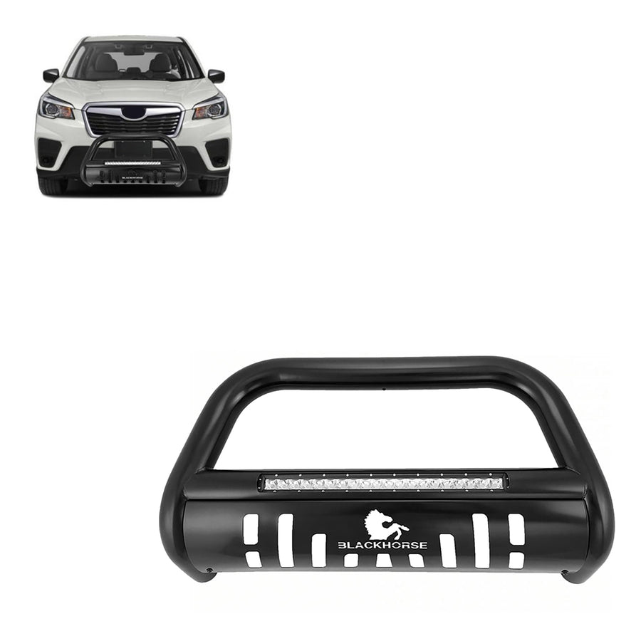 Beacon Black Horse Bull Bar Skid Plate Compatible with 2014-2018 Subaru Forester-BE-S0102B