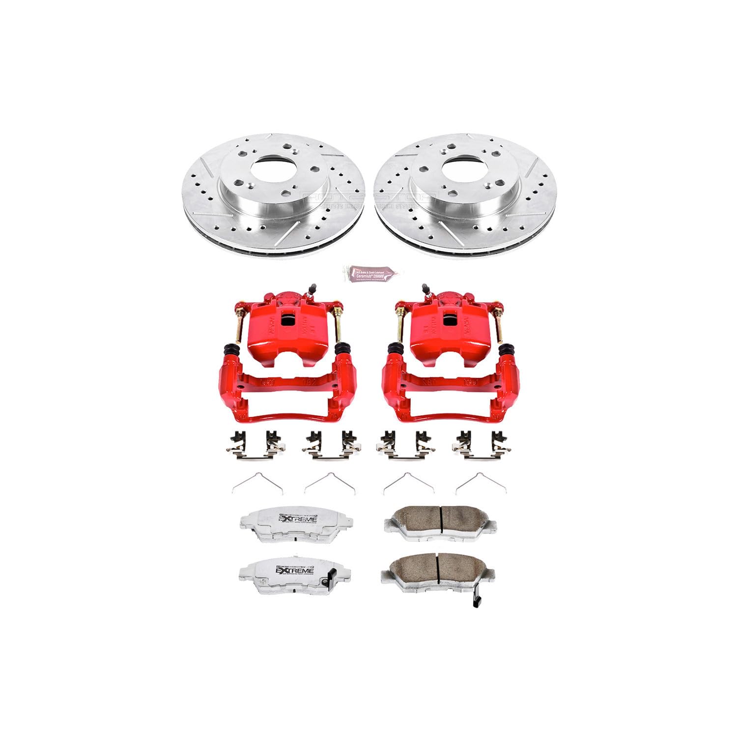 Power Stop Z26 KC2386-26 Front Street Warrior Brake Kit Acura Honda For Acura RSX 2002-2006, Honda Civic 2004-2005 [Model Specific]