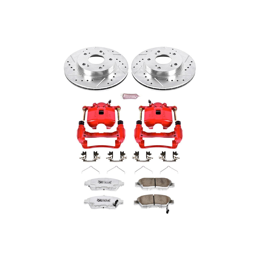 Power Stop Z26 KC2386-26 Front Street Warrior Brake Kit Acura Honda For Acura RSX 2002-2006, Honda Civic 2004-2005 [Model Specific]