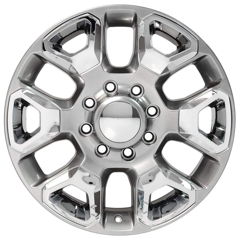 20 Inch OE Wheels DG66 Rim Fits Ram 2500 Style 8x165.1 20x8 Gloss Hyper Silver with Chrome Insert - Hollander 2562 (1)