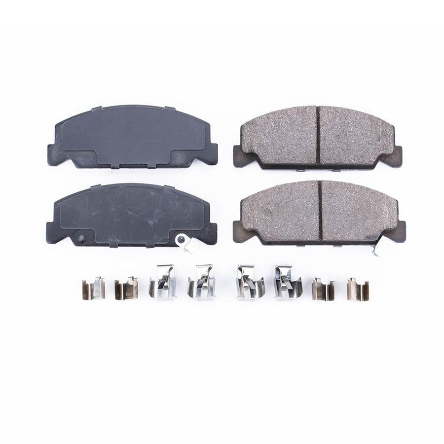 Power Stop Front Brake Kit For Honda Accord 1984-85 |Civic 1988-00 |Civic del Sol 1993-97 |CRX 1988-89 - Brake Pads Ceramic With Installation Hardware, 17-273