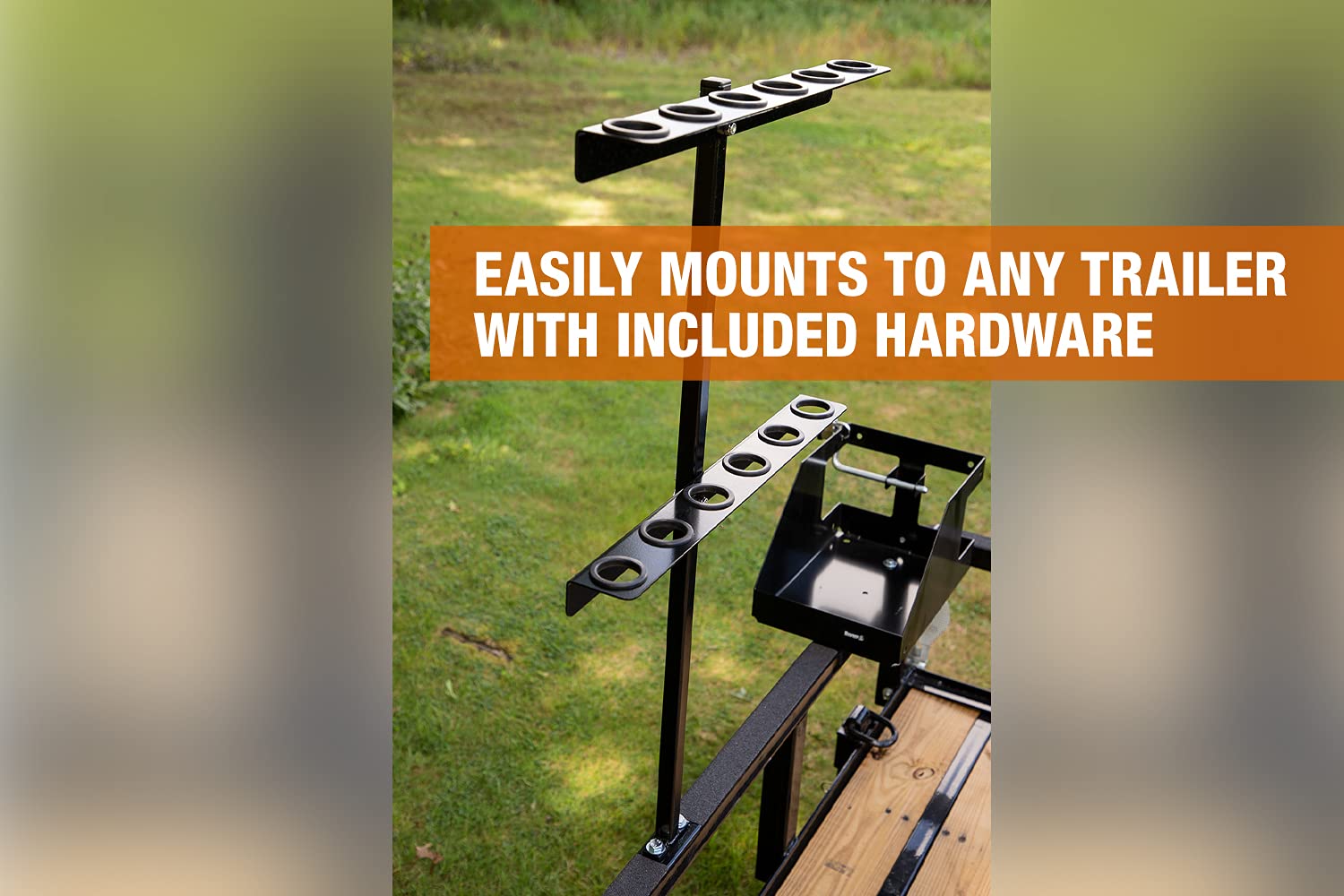 Buyers Products LT35 Hand Tool Rack Vertical for Open Landscaping Truck Trailers, 6 Tools for Shovels, Rakes, Hoes, Made In The USA, Lawn Care Equipment, Landscaping Tools