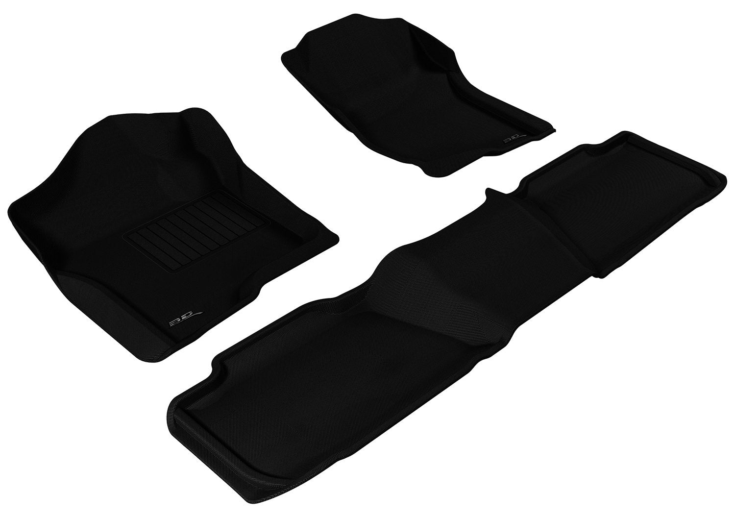 3D MAXpider Kagu Custom Fit Floor Mat (Black) for 2007-2014 GMC Yukon - 1ST Row 2ND Row