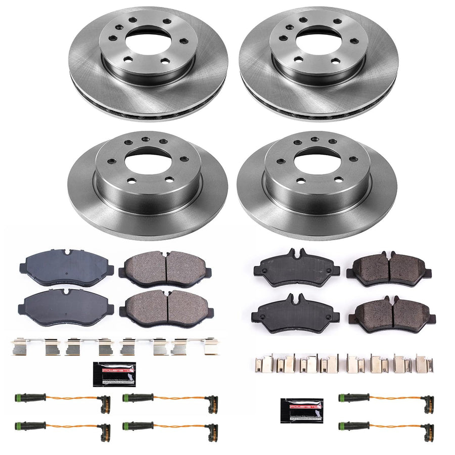 Power Stop KOE8449 Front and Rear Replacement Brake Kit-OE Brake Rotors & Ceramic Brake Pads