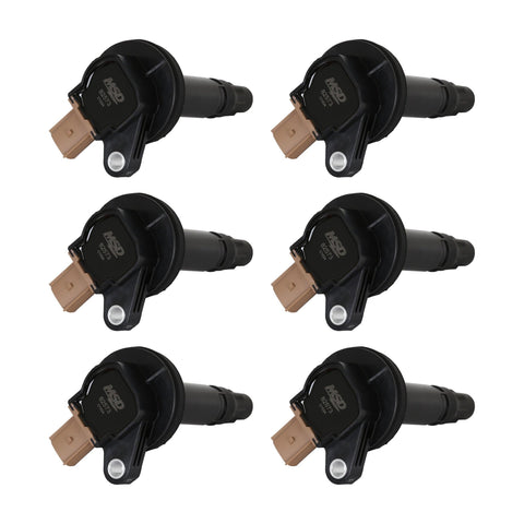 825763 MSD Ignition Coils, Black, 6-Pack (3-Pin Connector)