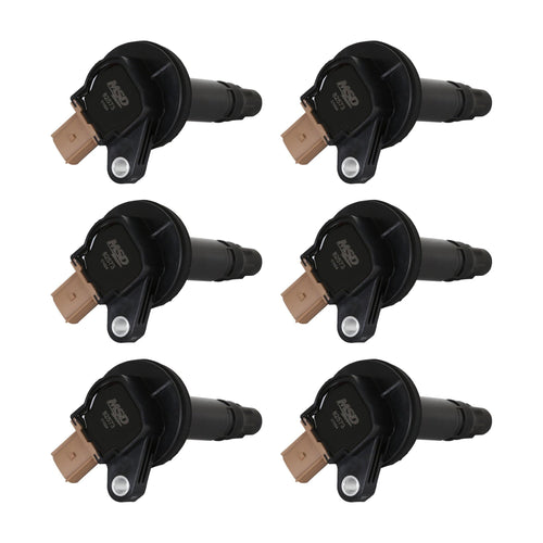 825763 MSD Ignition Coils, Black, 6-Pack (3-Pin Connector)