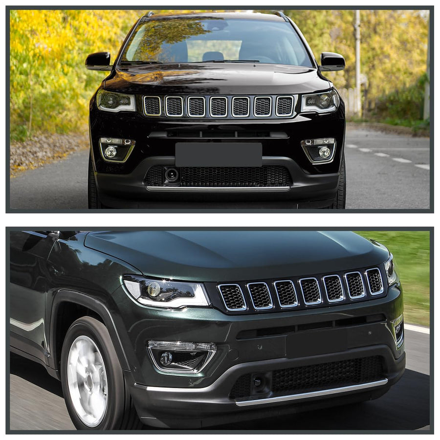 Fog Lights SPEC-D TUNING + H8 Bulbs + Switch Compatible with 2017-2020 Jeep Compass, L+R Pair Assembly
