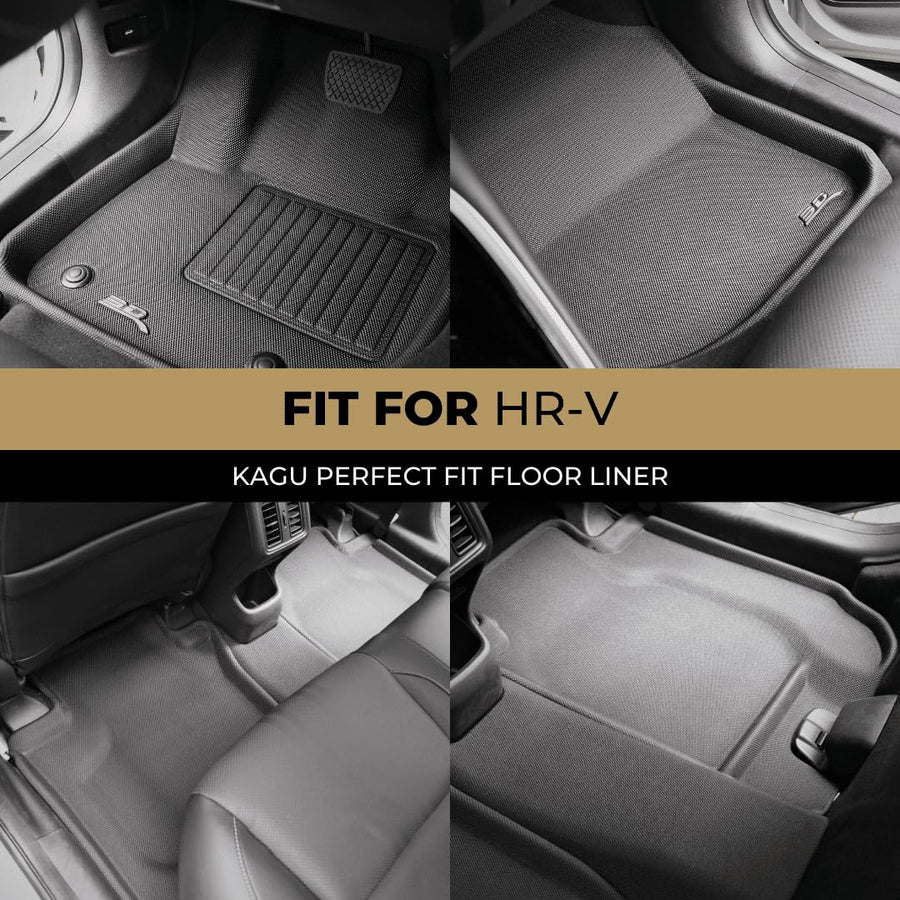 3D MAXpider Kagu Custom Fit Floor Mat (Black) Compatible With Honda HR-V 2023-2025 - R1 R2