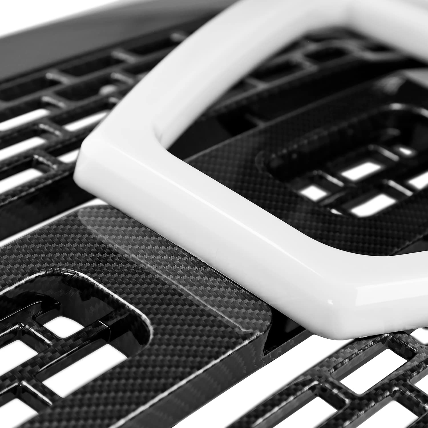 Carbon Fiber Look Spec-D Tuning Mesh Front Hood Grille w/LED Light Tubes Compatible with 2009-2014 Ford F-150