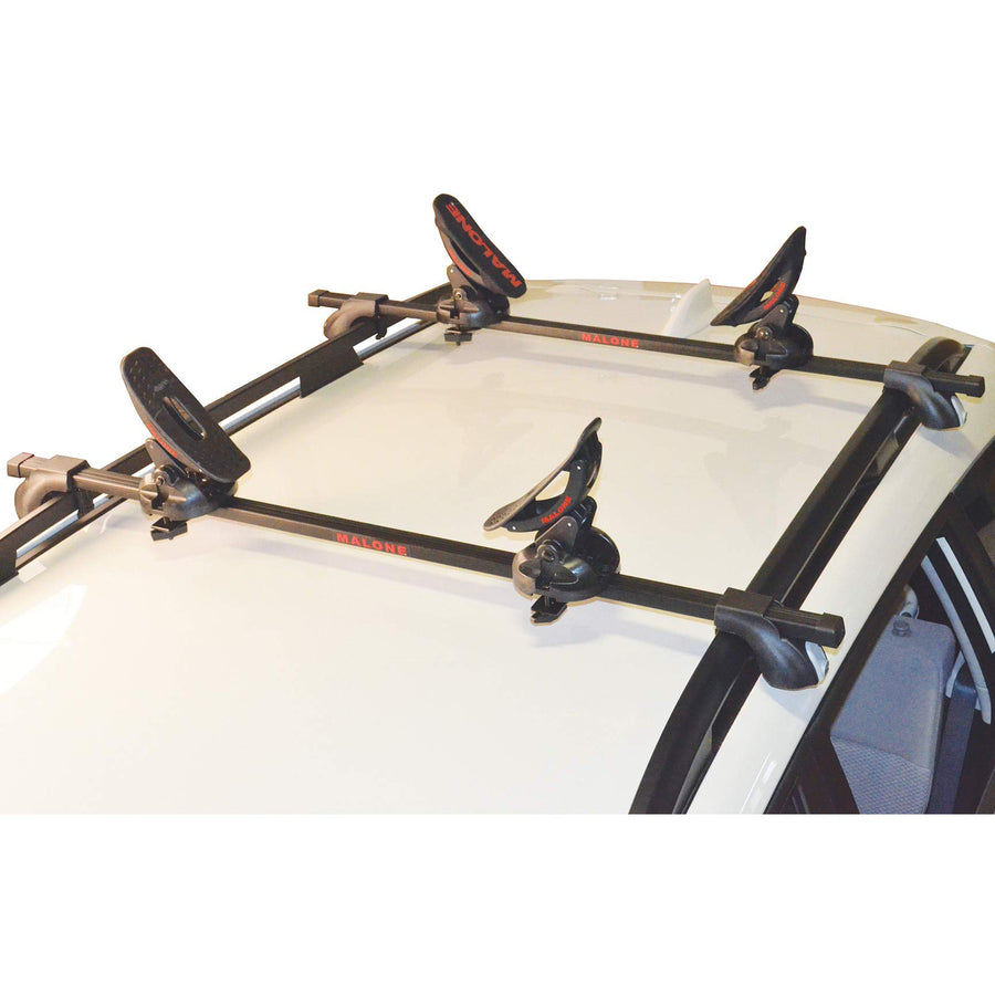 Malone Pro Saddle Up Universal Car Rack Kayak Carrier (Set of 4) with Bow and Stern Lines