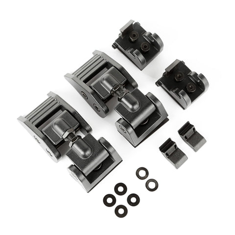 Hood Catch Kit Rugged Ridge for Jeep Wrangler/Gladiator | Textured Black | 11210.27 | Fits 2018-2025 Jeep Wrangler JL; 2020-2025 Jeep Gladiator JT
