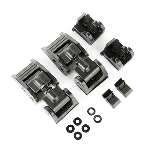 Hood Catch Kit Rugged Ridge for Jeep Wrangler/Gladiator | Textured Black | 11210.27 | Fits 2018-2025 Jeep Wrangler JL; 2020-2025 Jeep Gladiator JT