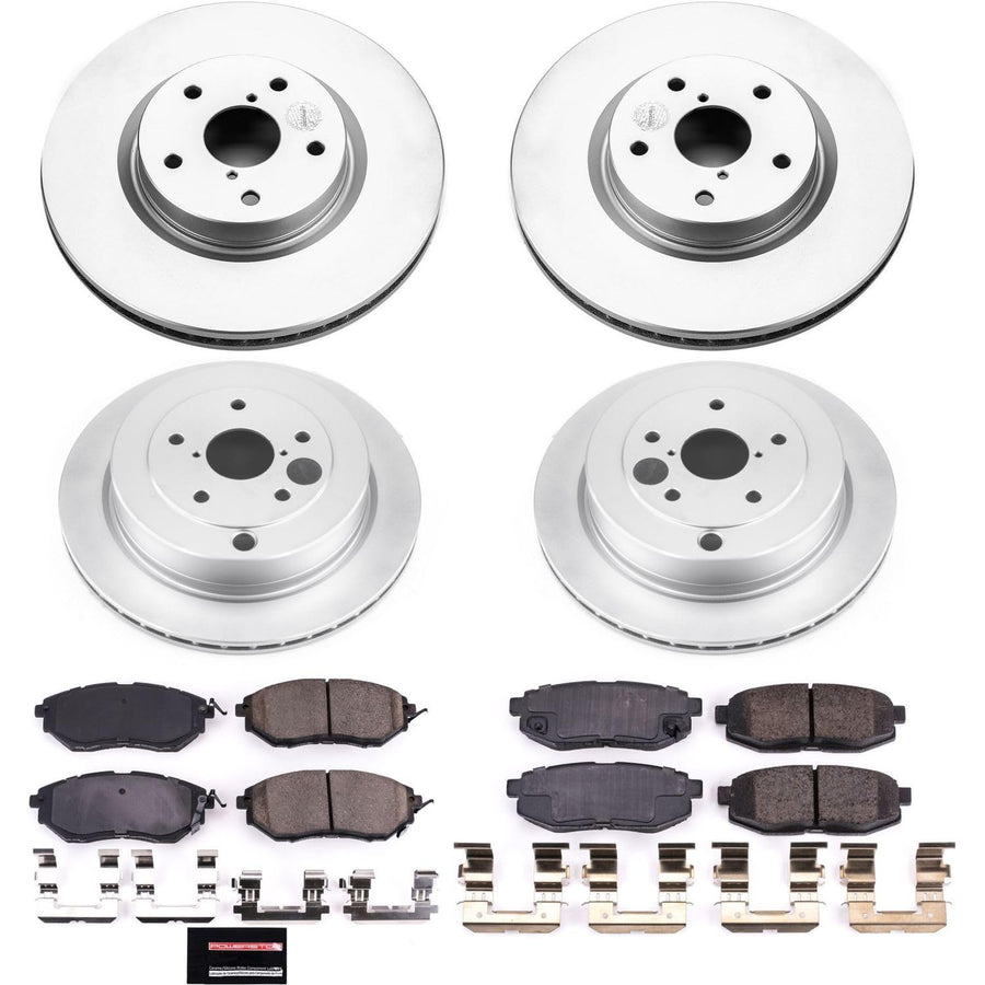 Power Stop Z17 Evolution Geomet Coated Brake Kit For Front & Rear Subaru B9 Tribeca 2006-2007, Subaru Tribeca 2008-2014 [Model Specific]