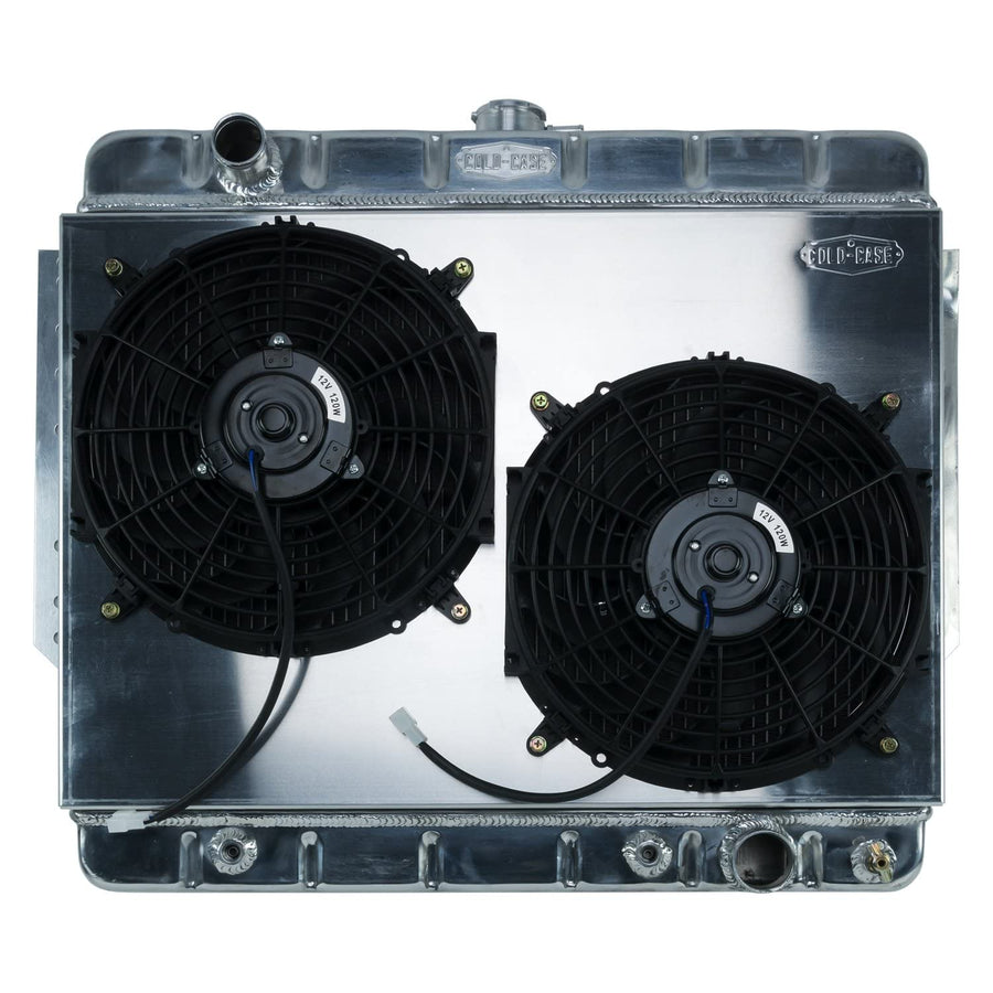 Aluminum Radiator and Dual 12 Inch Fan Kit 66-68 Impala Stamped Cold Case Radiators