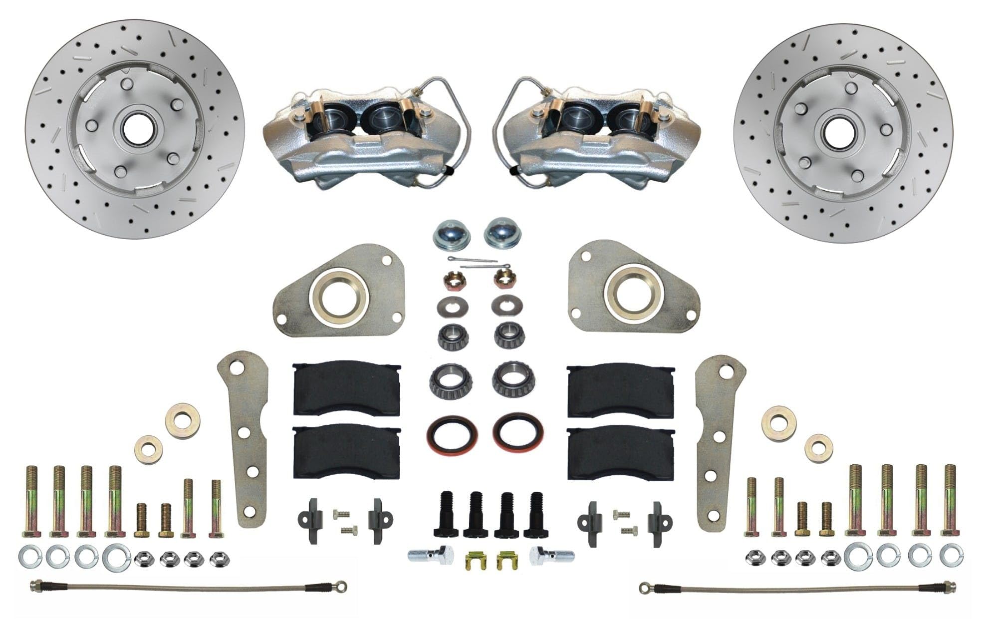 Front Disc Brake Conversion Kit LEED BRAKES Spindle Mount Maxgrip Xds Rotors