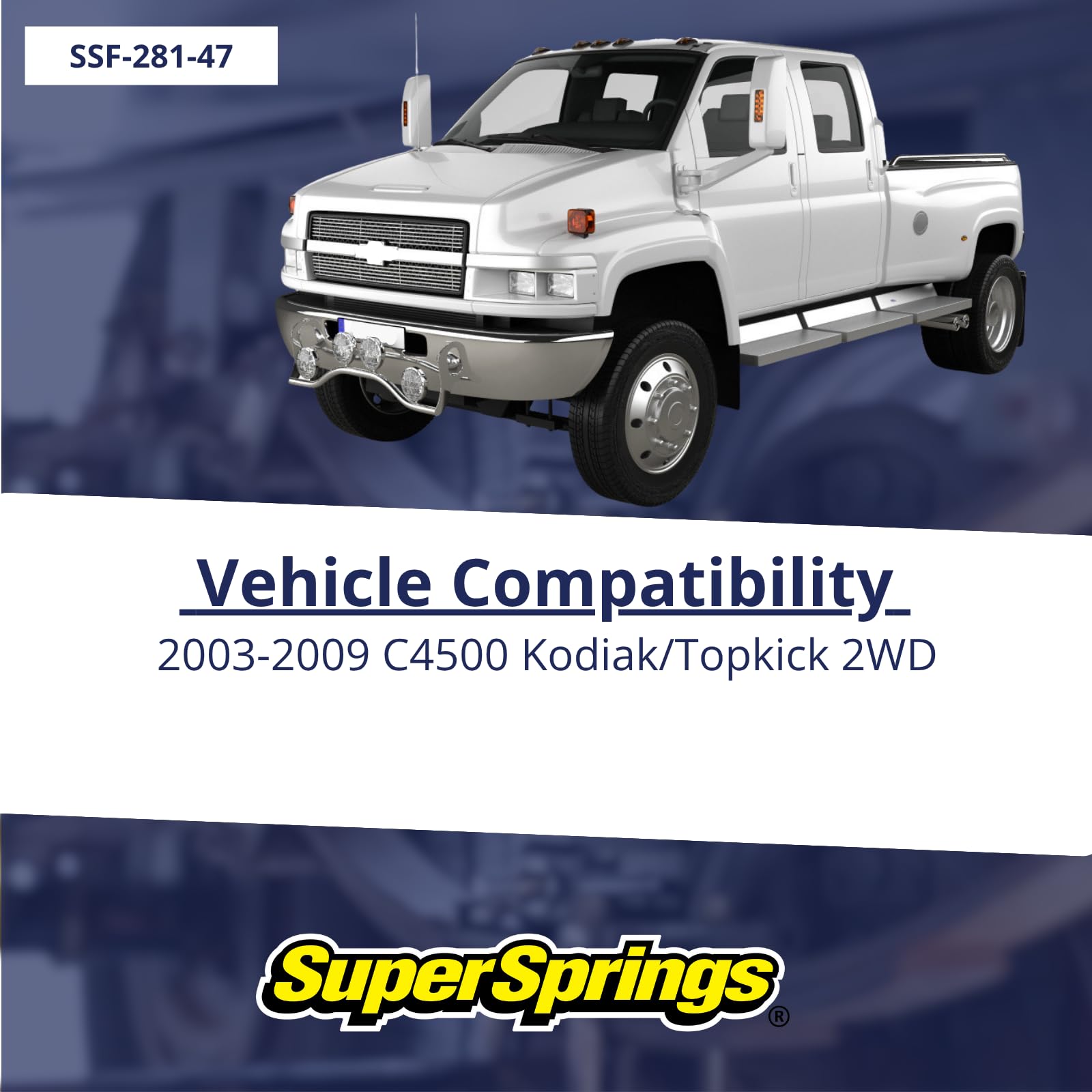SumoSprings Front Solo for Chevrolet Kodiak 4500/5500, GMC TopKick 4500/5500 | Left/Right Pair | 1500 (lb) Capacity at 50% Compression | Made in The USA | SSF-281-47