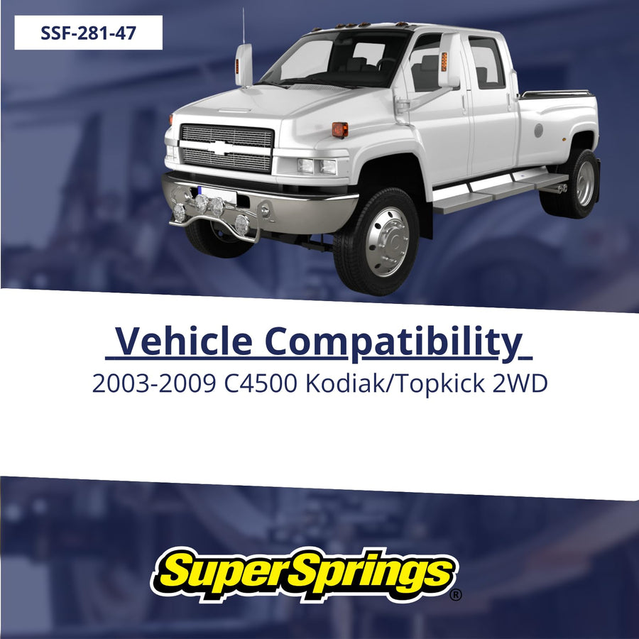 SumoSprings Front Solo for Chevrolet Kodiak 4500/5500, GMC TopKick 4500/5500 | Left/Right Pair | 1500 (lb) Capacity at 50% Compression | Made in The USA | SSF-281-47