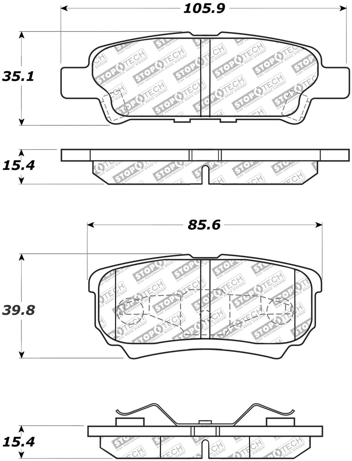 Brake Pads StopTech 305.10370 Street Select with Hardware
