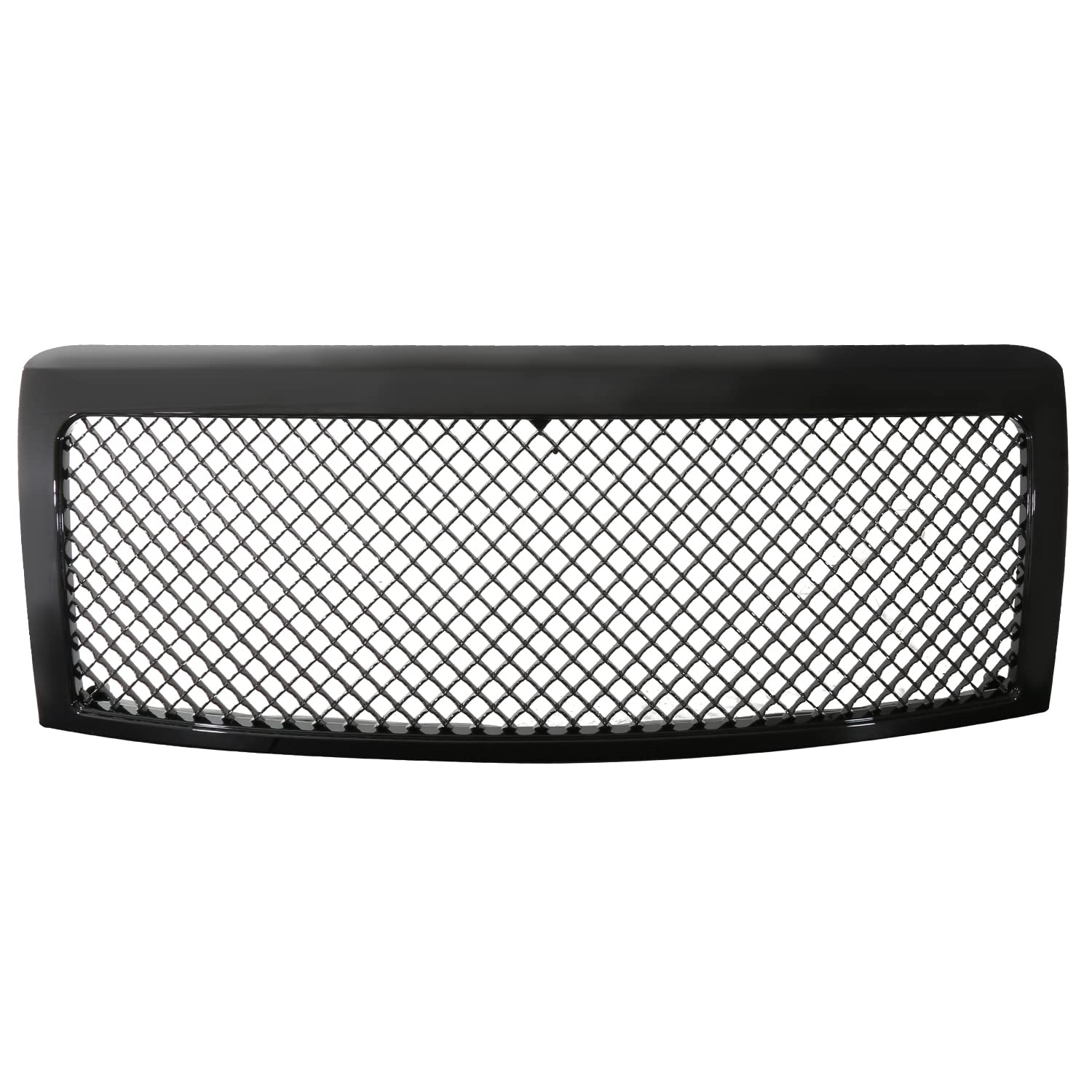 Black Mesh Front Bumper Hood Grille Spec-D Tuning Compatible with 2009-2014 Ford F150 F-150 Truck