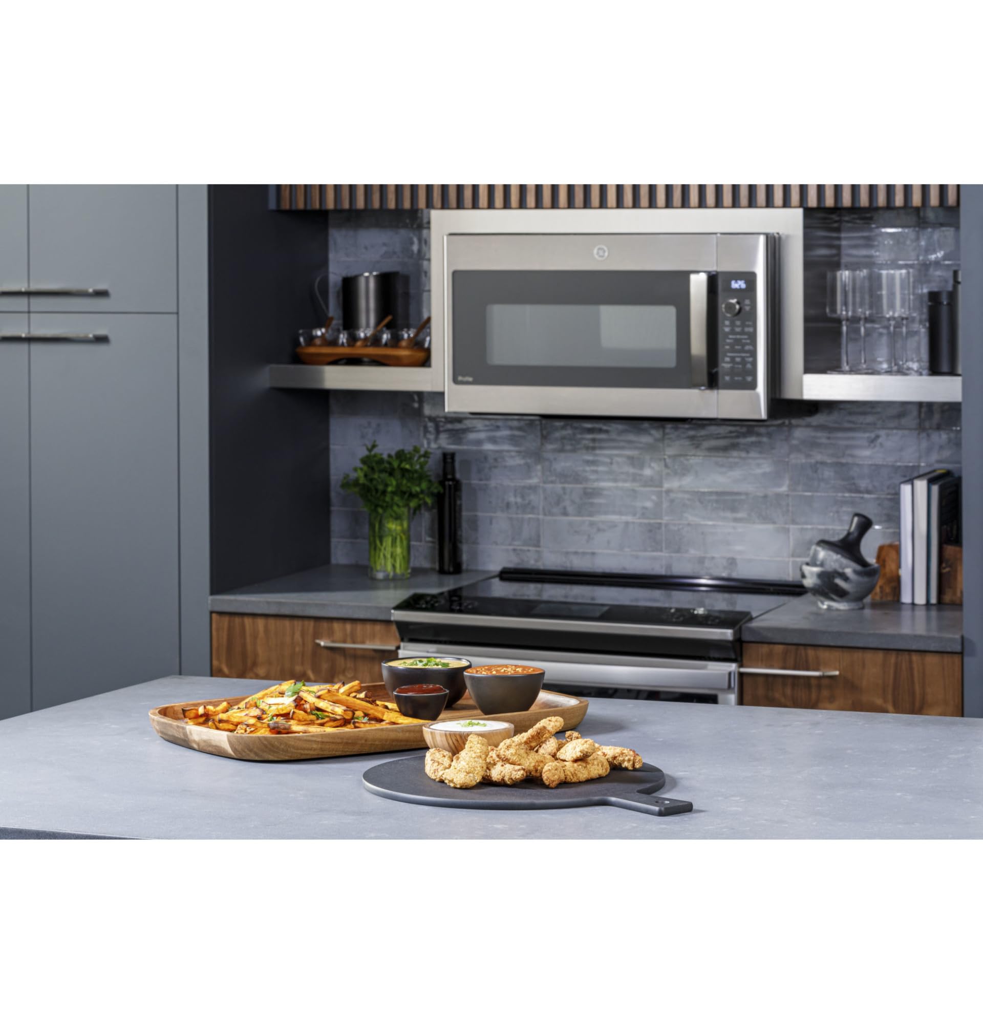 1.7 cu. ft. GE Profile Over The Range Microwave in Stainless Steel with Air Fry PVM9179SRSS