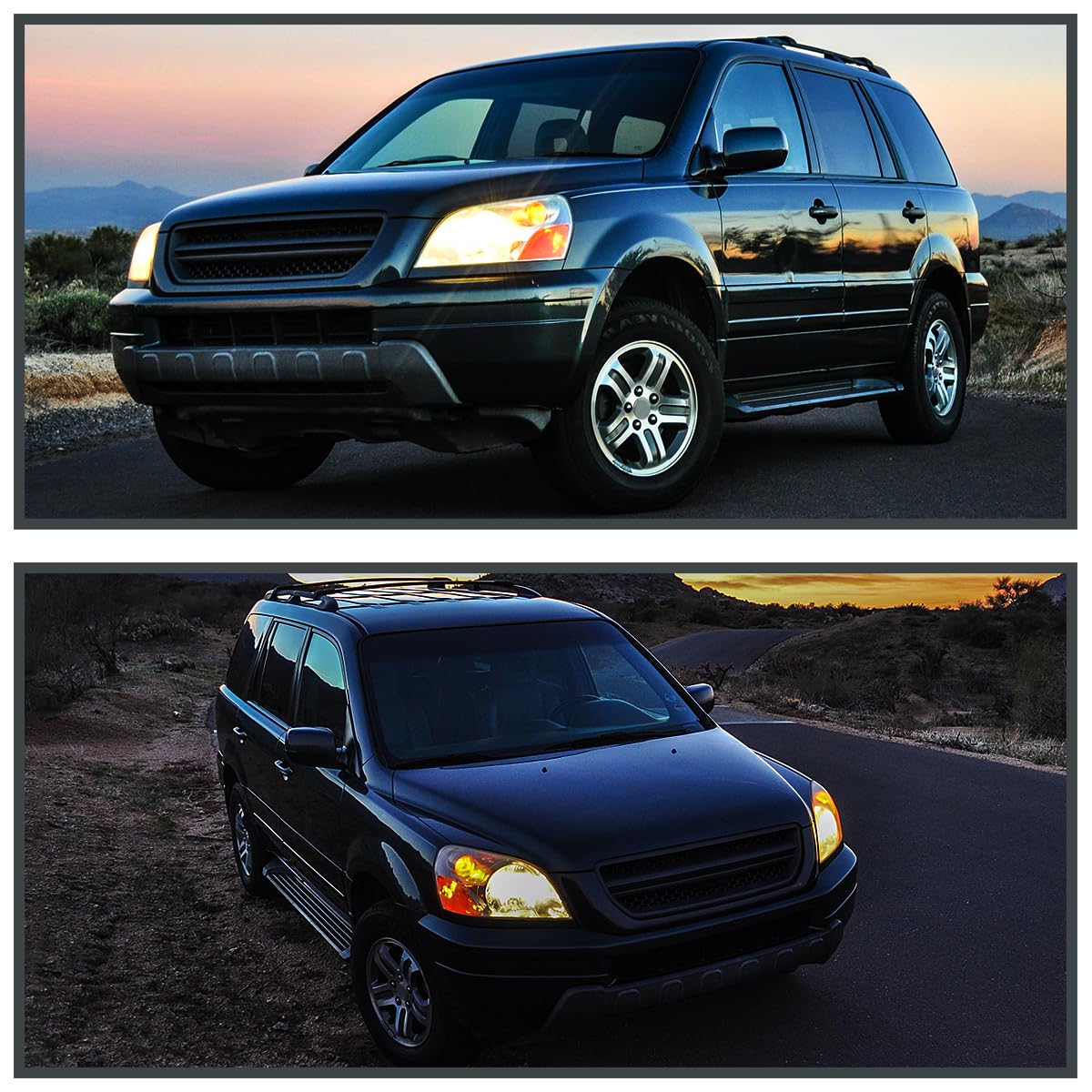 Chrome Headlights SPEC-D TUNING Compatible with 2003-2005 Honda Pilot, Left + Right Pair Headlamps Assembly