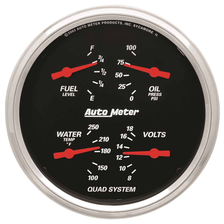 Auto Meter Designer Black Quad Gauge 5.000 in. 1419
