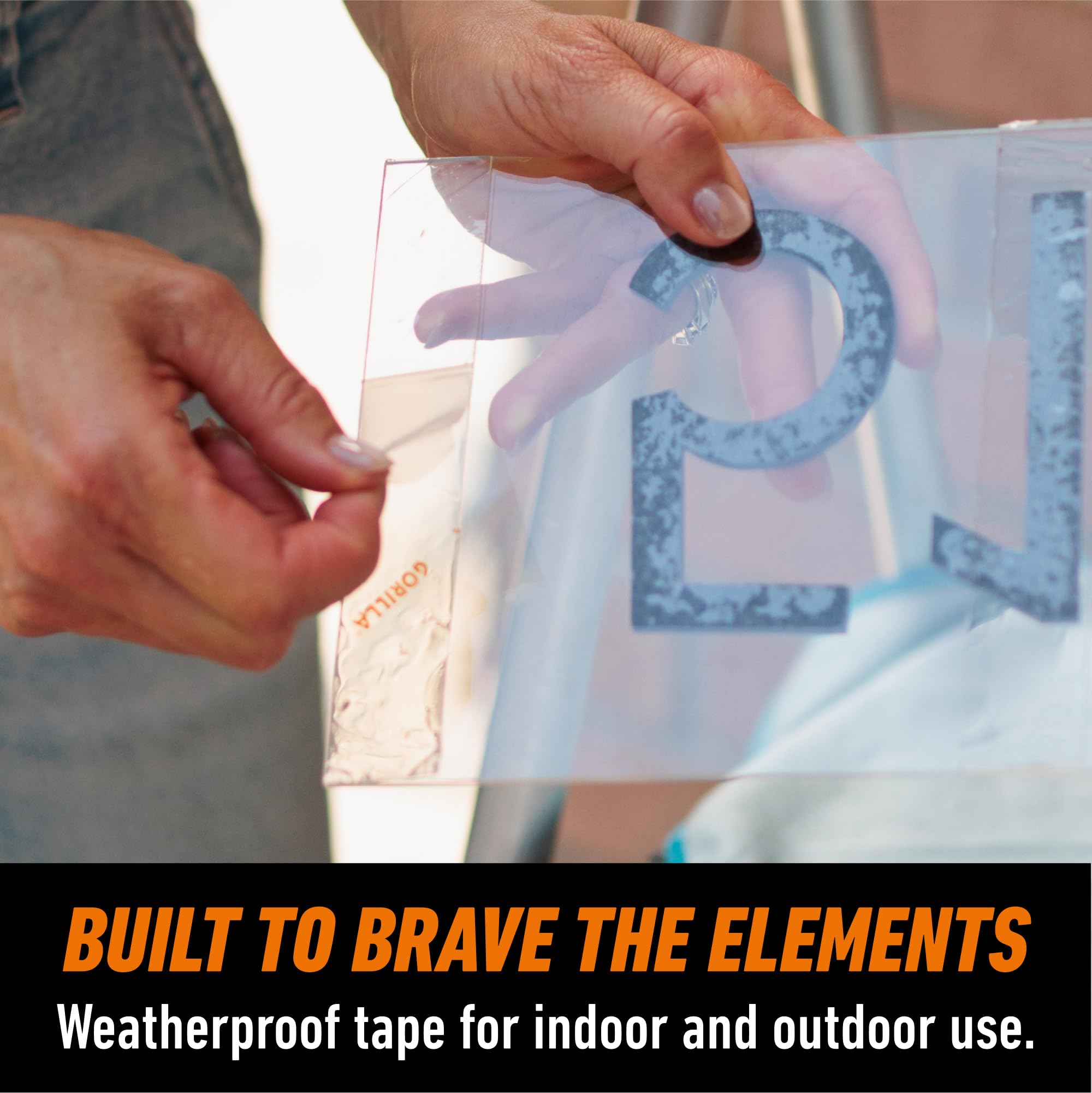 Gorilla Double Sided Tough & Clear Mounting Tape, Clear Tape, 1" x 150" (Pack of 1) - Weatherproof for Indoor or Outdoor