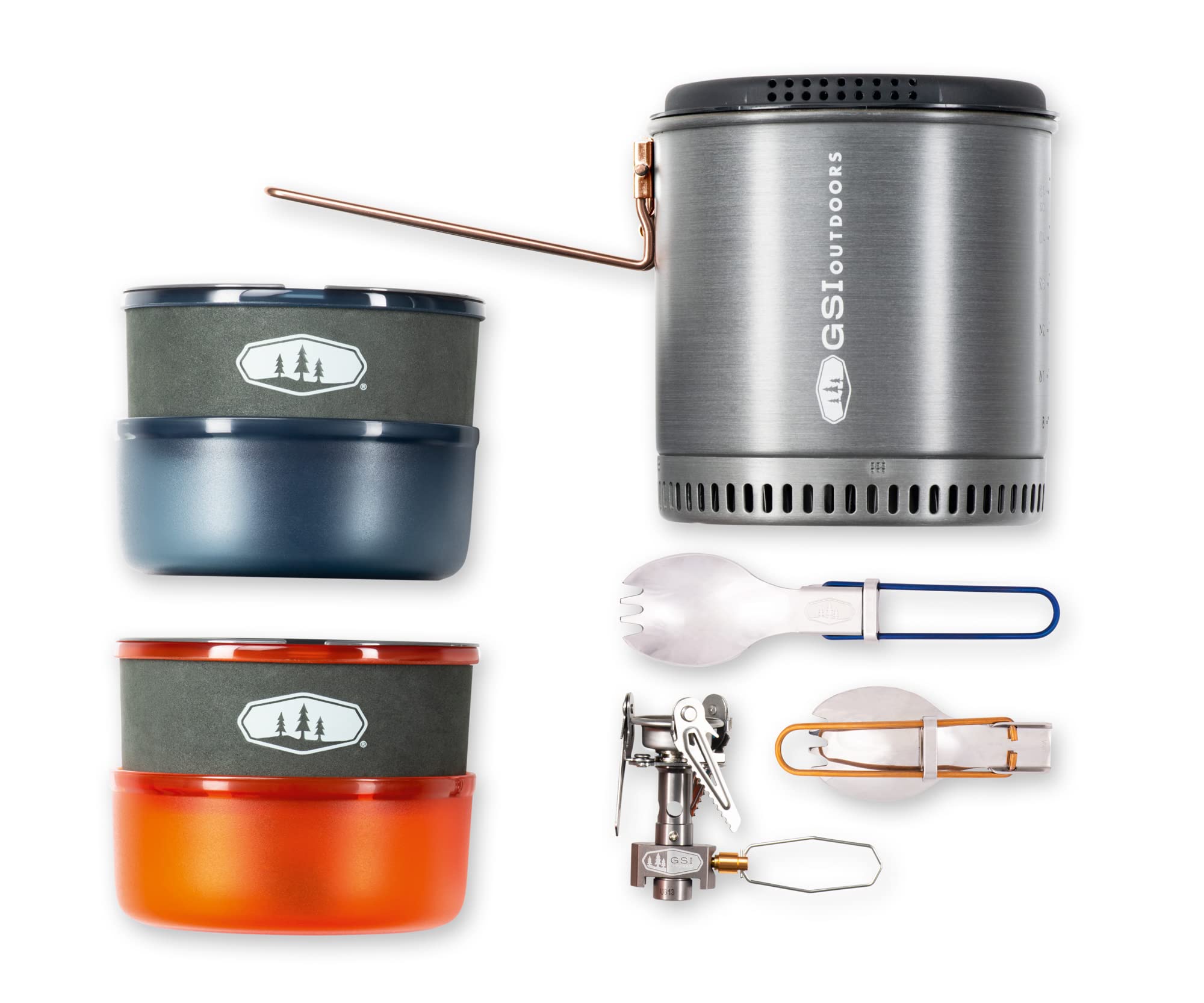 GSI Outdoors Dualist Halulite HS Complete, 2-Person Ultralight Backpacking Stove, Cooking and Eating Set
